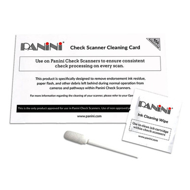 Panini Check Scanner Cleaning Kit (1 Cleaning Card, 1 Wipe and 1 Swab ...