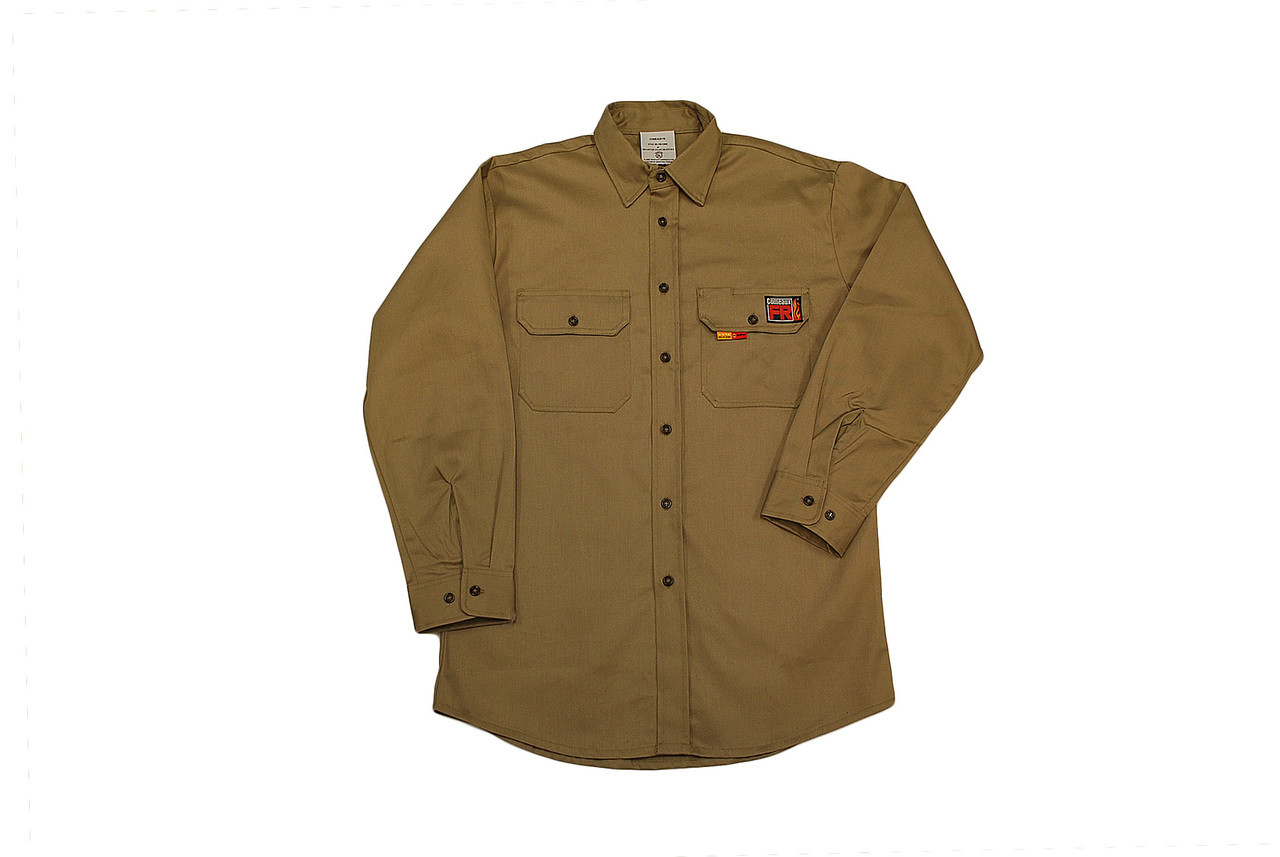 Fr Treated Khaki Work Shirt Welding Shirts Comeaux Caps