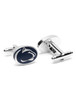 Penn State Nittany Lion logo cufflinks, silver tone plated base metal, enamel, official NCAA cufflinks.
