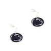 Penn State Nittany Lions enamel logo earrings in silver plated with black enamel, Seasons Jewelry brand.