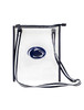Penn State Clear Stadium Tote by Capri Designs, white PVC tote with blue logo and strap.