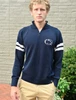 Mens Navy Penn State Quarter Zip Sweater Bruzer