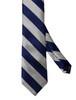 Navy & Silver Striped Silk Tie