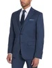 Tallia Solid Blue Twill Coat, a classic navy suit with notch lapel, made from wool blend.