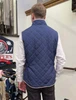Navy Quilted Penn State Vest with Grey Trim