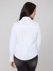 Renuar Womens Crisp Button Down Blouse White Back