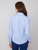 Renuar Womens Crisp Button Down Blouse Light Blue Back