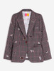 Vilagallo Spain Houndstooth Blazer with Embroidered Dog Design