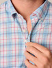 Johnnie-O Mens Blue and Pink Shirt Collar