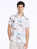 Tsuru Crane Print Short Sleeve Shirt | Robert Graham