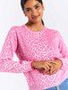 Brodie WISPR Pure Cotton Pink Leopard Print Crew Sweater
