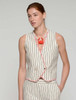 Striped Red Trim Vest | Vilagallo