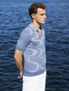 Swirl pattern shirt Johnny Collar Sweater short sleeve shirt