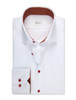 Solid Dress Shirt with Orange Medallion Contrast Trim Stenstroms