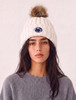 White Penn State Cable Knit Hat | LogoFit