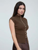 Mock Neck Seamless Short Sleeve Cardigan | Moon River