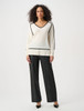 Cashmere & Wool Contrast Trim Sweater