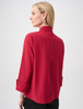 Poplin Button Front Zipper Accent Blouse | Joseph Ribkoff