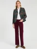Vilagallo Italian Check Jacket in forest green, petrol blue, camel, and burgundy, Vilagallo brand, green plaid.