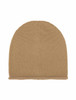 Crosby Hat in light brown, EchoDesign Group, slouchy beanie with brioche stitch, one size.