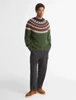 Barbour Scottish Made Placement Fairisle Sweater, green Fair Isle knit sweater, pure wool, heritage design.