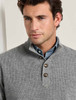 Peter Millar Blackburn Buttonmock Sweater, gray, button mock neck, made of merino wool and cashmere blend.