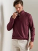 Perth Herringbone Performance Quarter Zip by Peter Millar, maroon, quarter zip pullover with herringbone print.