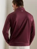 Peter Millar Perth Herringbone Performance Quarter Zip, maroon color, back view, moisture wicking, four way stretch.