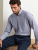 Peter Millar Clark Performance Plaid Sport Shirt, navy plaid, classic fit, button down collar, blue.