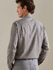 Peter Millar Bernard Cotton Sport Shirt, gray and white check, tailored fit, Flex Finish cotton.