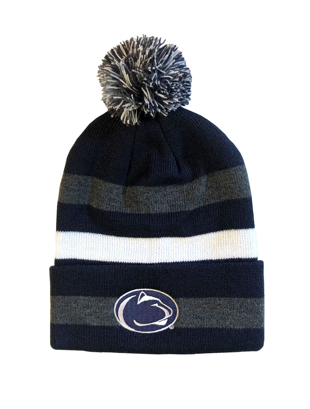 Penn State Striped Pom Hat Winter