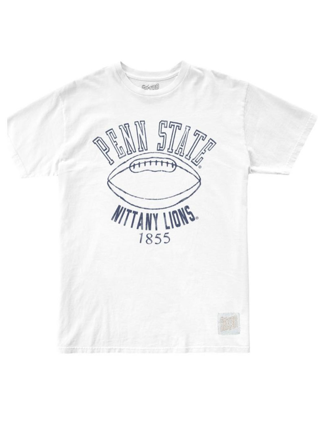 White Penn State Football T-Shirt Retro Brand