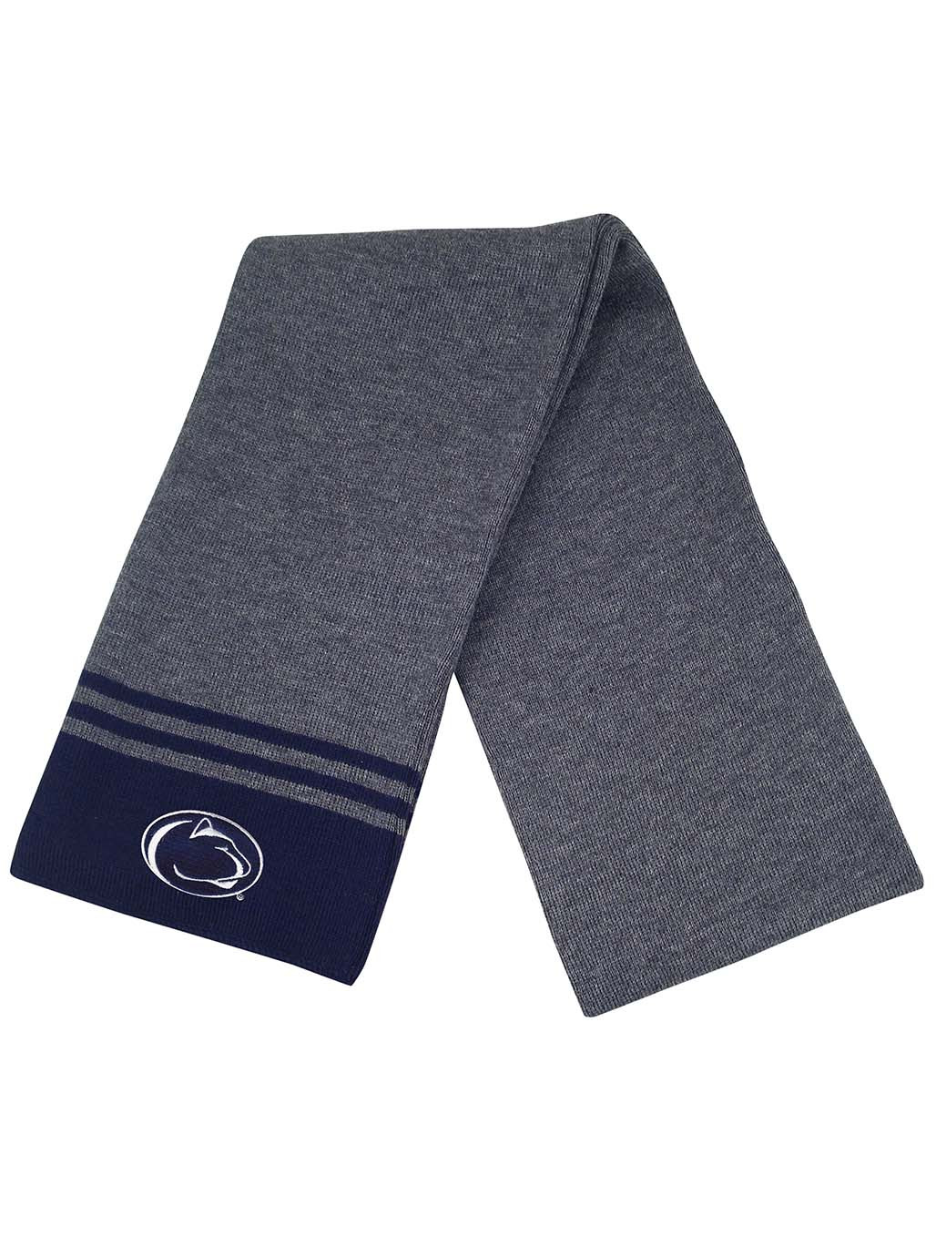 Penn State Grey and Navy Striped Scarf