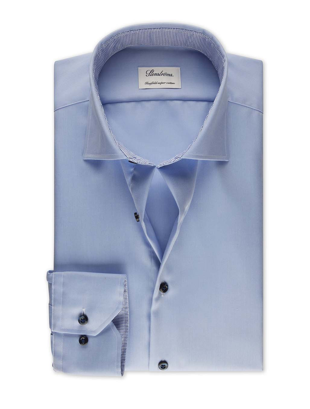 Light Blue Check Dress Shirt Stenstroms 684751-1744