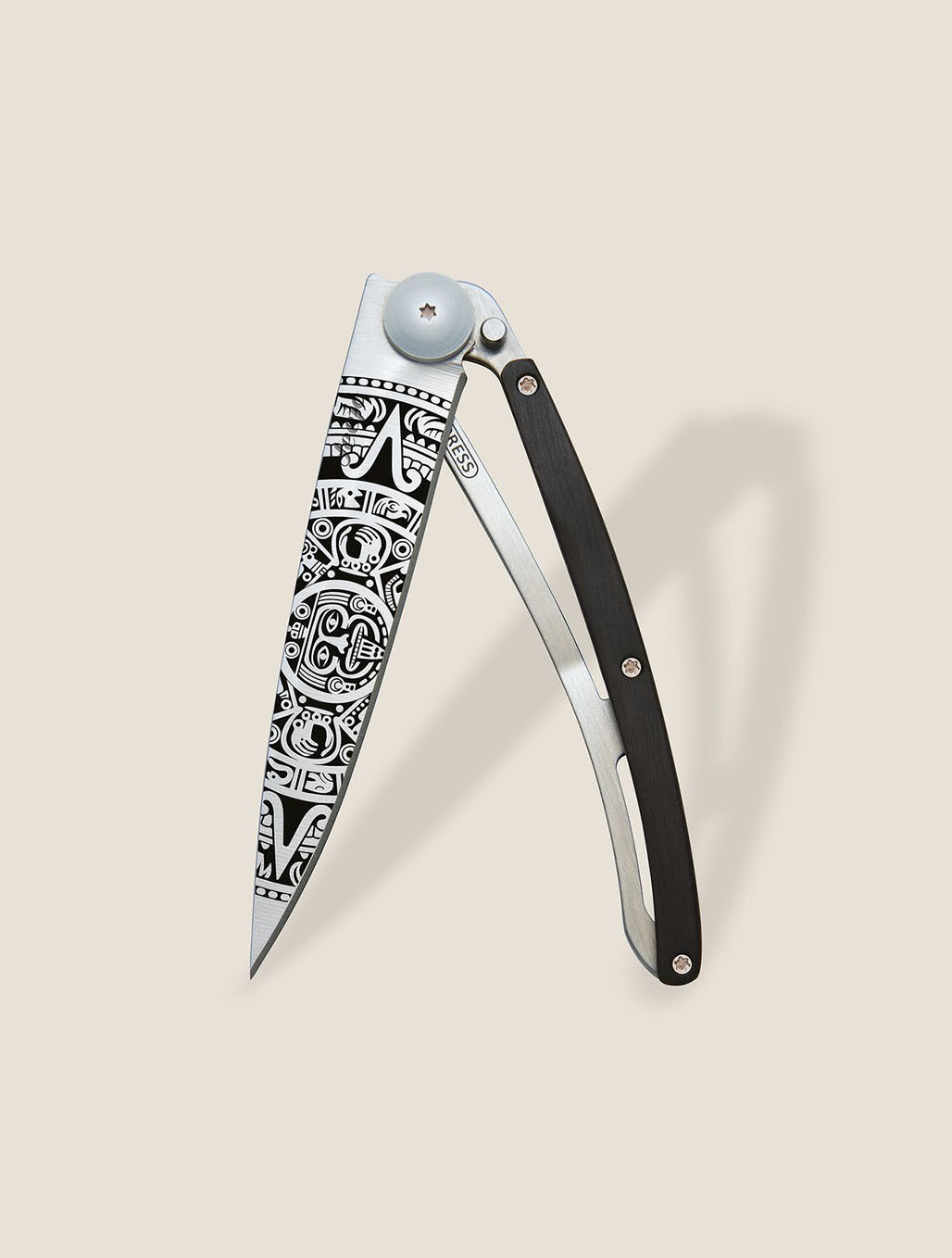 Aztec Sun Engraved Knife Deejo