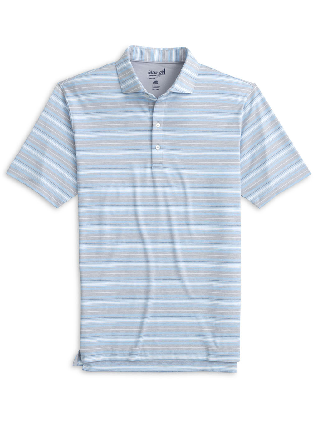 Coope Stripe Performance Polo Johnnie-O JMPO7640 Seal Grey