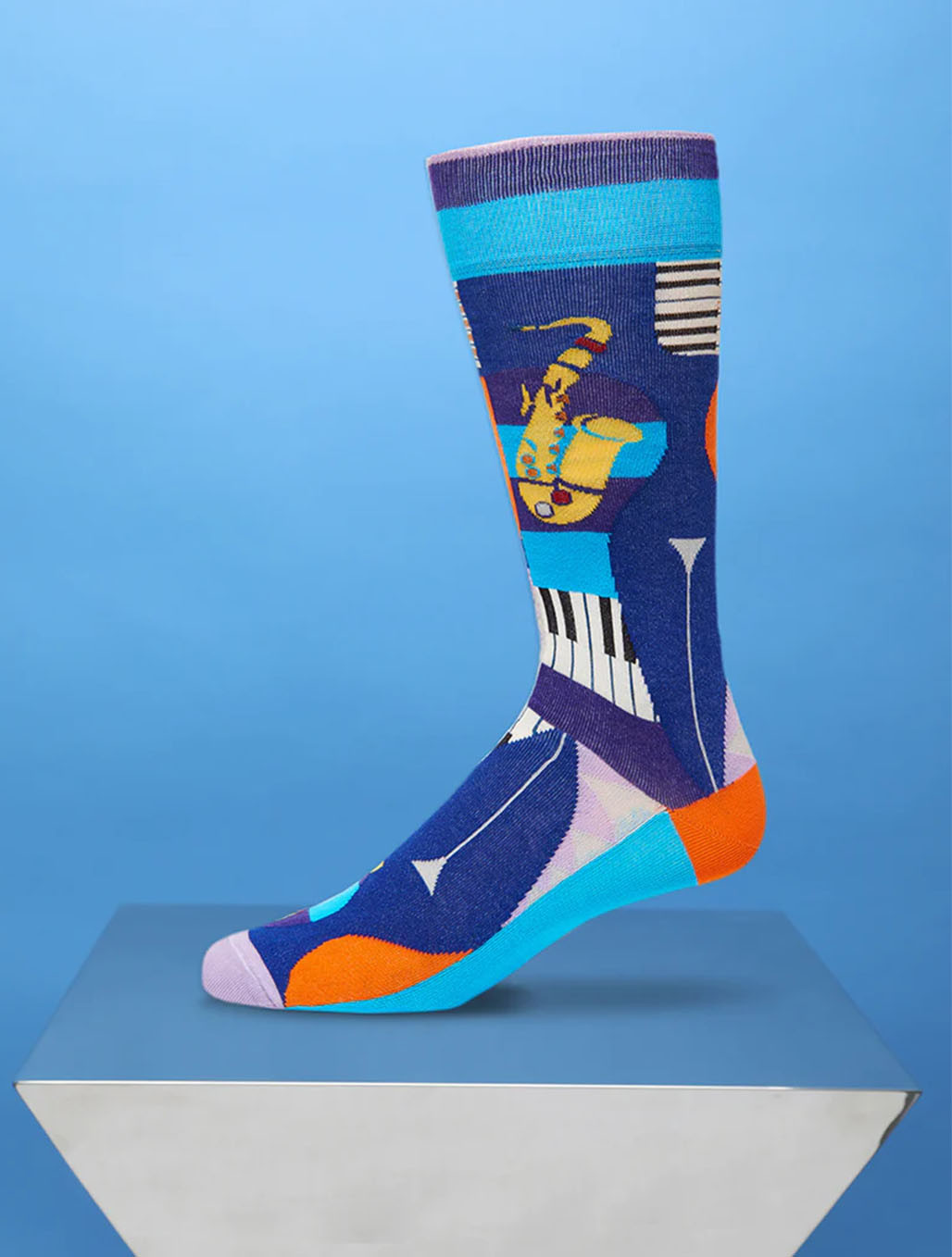 Jazz Instrument Print Sock Made in Italy