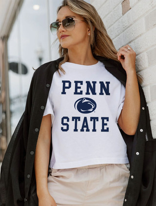 Penn State Boxy Fit Crop Tee | Gameday Couture