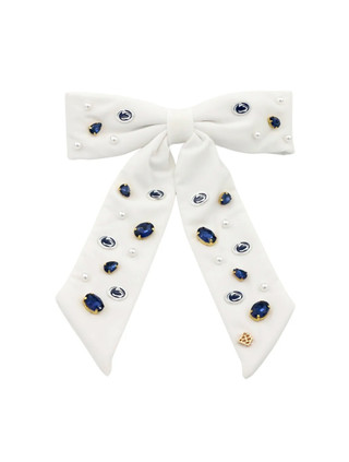 Penn State White Bow Barrette | Brianna Cannon