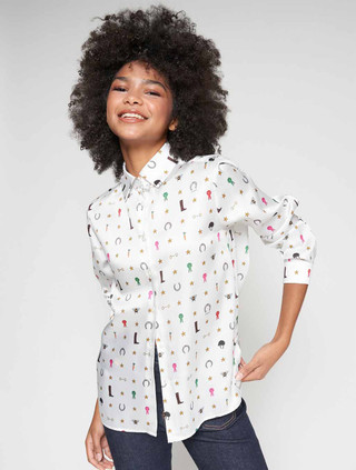 Equestrian Print Blouse | Vilagallo