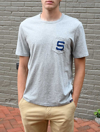 Penn State Hitchhiker Lion Sunwashed Pocket Tee | Faherty