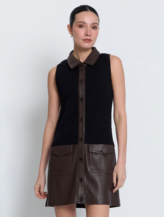 Avery Vegan Combo Sweater Dress | Central Park West