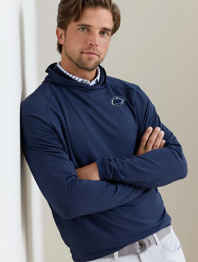 Mens Penn State Peter Millar Navy Performance Hoodie