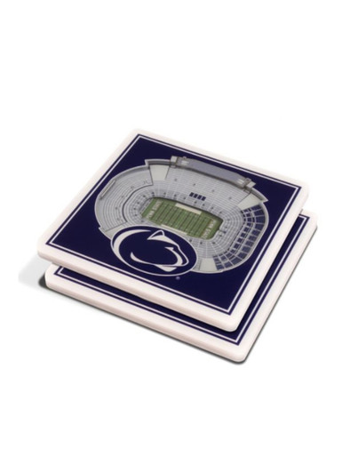 Penn State Beaver Stadium 3D Coaster Set, YouTheFan!, dark blue, white, 4x4 inches, coasters.