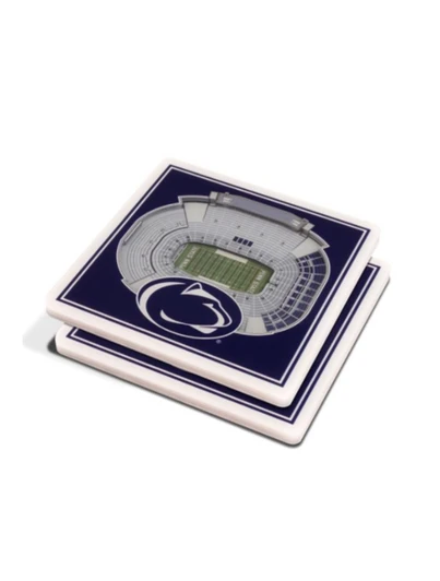 Penn State Beaver Stadium 3D Coaster Set by YouTheFan!, navy blue and white coasters.
