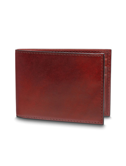 Small Bifold Dark Brown Leather Wallet Bosca