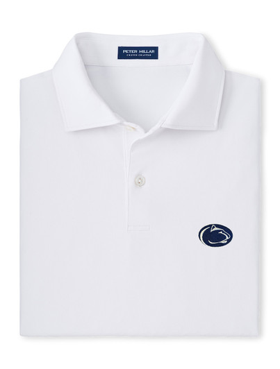 Penn State Tailored Fit Performance Jersey Polo Peter Millar White
