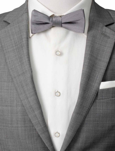 Mother of Pearl and Silver Tuxedo Stud Set