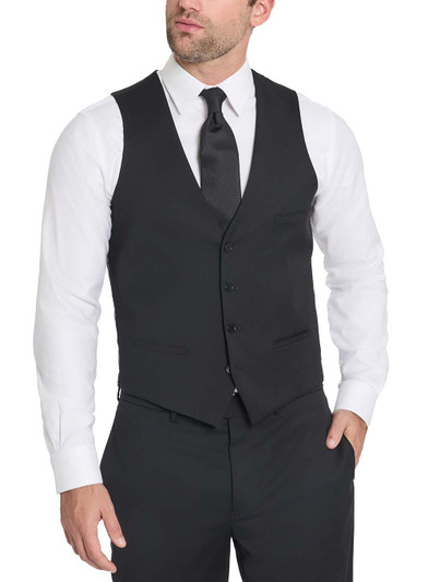 Mens Black Tailored Vest Tallia
