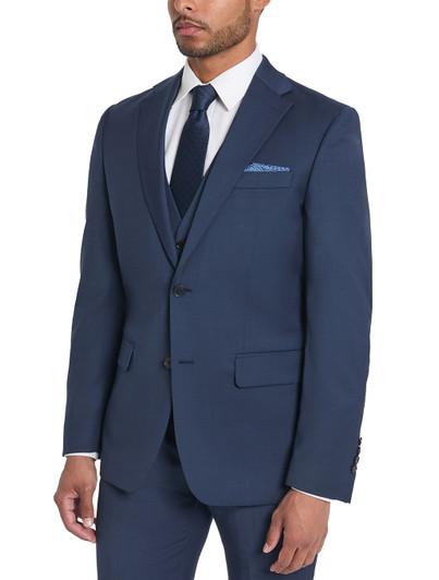 Tallia Navy Blue Solid Suit Coat
